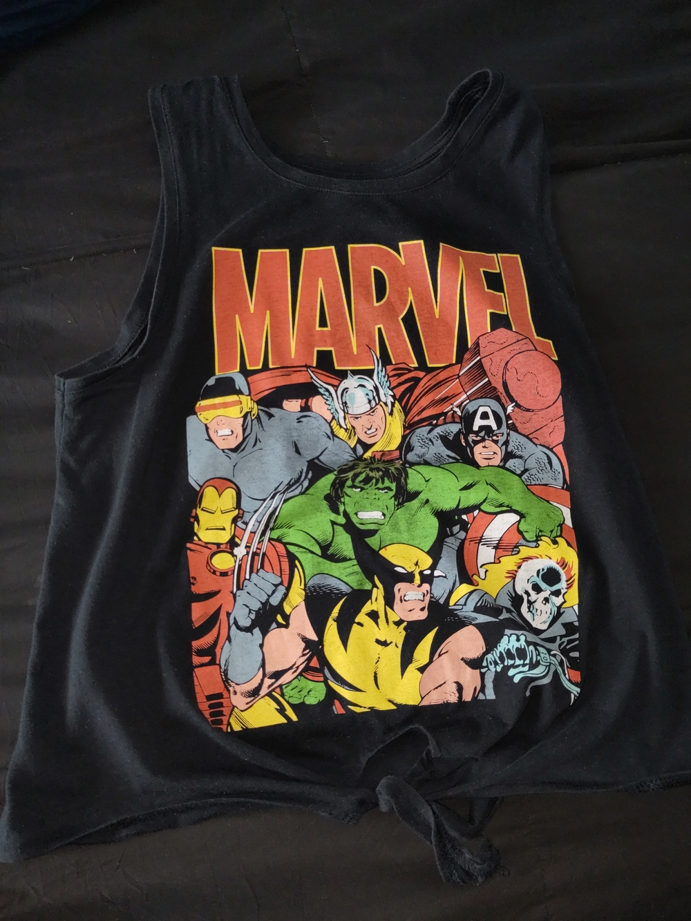 Marvel Graphic Tank Top - Black with Multicolor Print